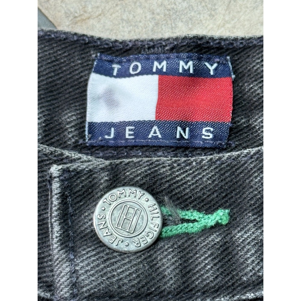 Vintage Tommy Hilfiger Women's Classic High Rise Straight Black Denim Jeans Logo - Picture 4 of 10